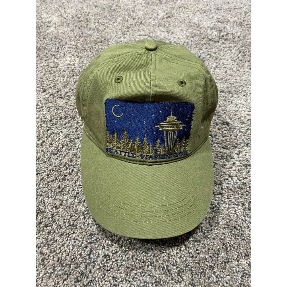 Ace USA Baseball Cap Unisex OS Olive Green Good Seattle Washington Patch Hat